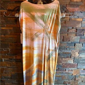 Artistic Maxi Dress in Gold and Gray